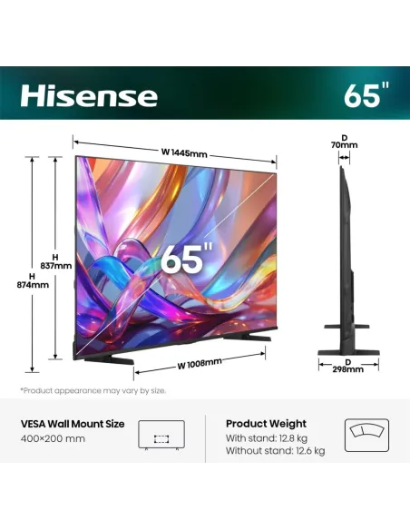 Hisense 65E7S 165,1 cm (65") 4K Ultra HD Smart TV Wifi Negro 350 cd   m²