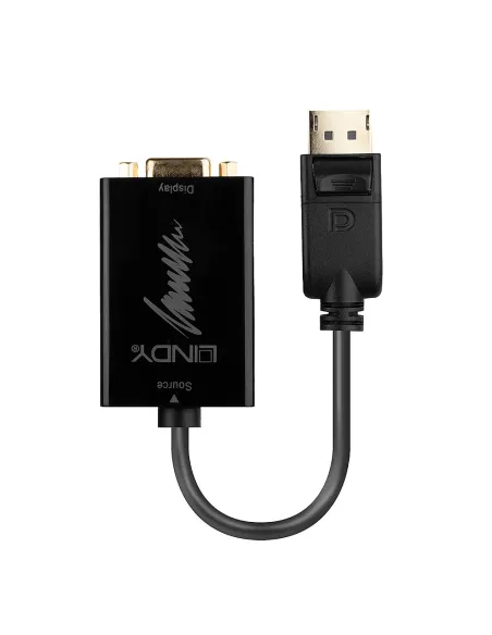 Lindy 41006 adaptador de cable de vídeo 0,15 m VGA (D-Sub) DisplayPort Negro