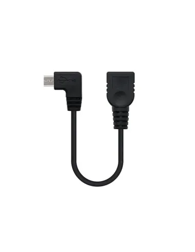 Nanocable CABLE USB 2.0 OTG ACODADO, TIPO MICRO B/M-A/H, NEGRO, 15 CM