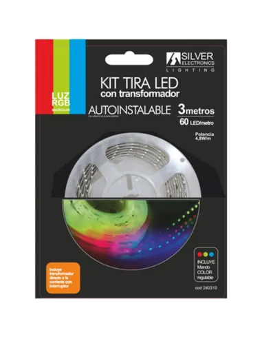 Silver Electronics KIT tira LED 3m 7,2W/m RGB