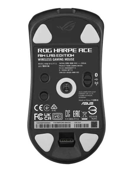 ASUS ROG Harpe Ace Aim Lab Edition ratón Juego Ambidextro RF Wireless + Bluetooth + USB Type-A Óptico 36000 DPI
