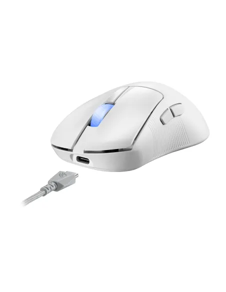 ASUS ROG Keris II Ace Wireless AimPoint White ratón Juego mano derecha RF Wireless + Bluetooth + USB Type-A Óptico 42000 DPI