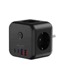 Cargador de pared mars gaming md - cube20 20w 3x schuko 2x usb tipo c 2x usb tipo a negro
