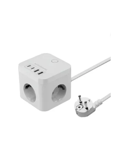 Cargador de pared mars gaming md - cube35w 35w 3x schuko 2x usb tipo c 2x usb tipo a blanco