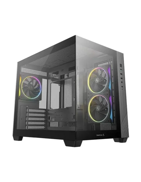 Caja ordenador gaming deepcool cg330 3f matx argb cristal templado negra