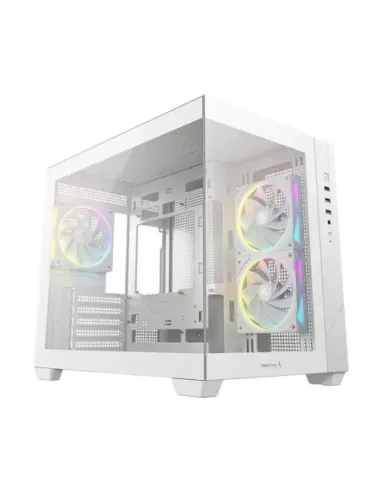 Caja ordenador gaming deepcool cg330 3f matx argb cristal templado blanca