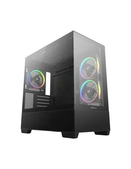 Caja ordenador gaming deepcool cg380 3f matx argb cristal templado negro