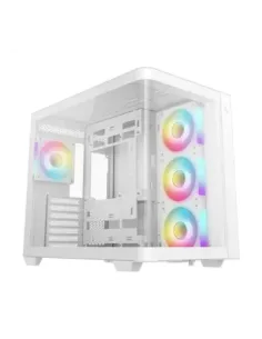 Caja ordenador gaming deepcool cg530u 4f atx argb cristal templado blanca
