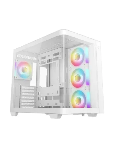 Caja ordenador gaming deepcool cg530u 4f atx argb cristal templado blanca