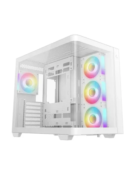 Caja ordenador gaming deepcool cg530u 4f atx argb cristal templado blanca