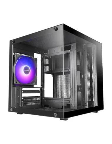 Caja ordenador mars gaming mc - cube matx argb cristal templado negra