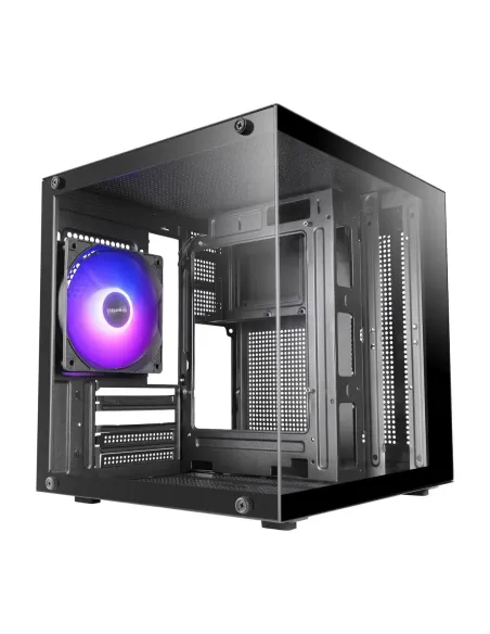 Caja ordenador mars gaming mc - cube matx argb cristal templado negra