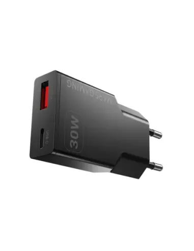 Cargador de pared mars gaming md - gan30 30w 1x usb tipo c 1 x usb tipo a negro