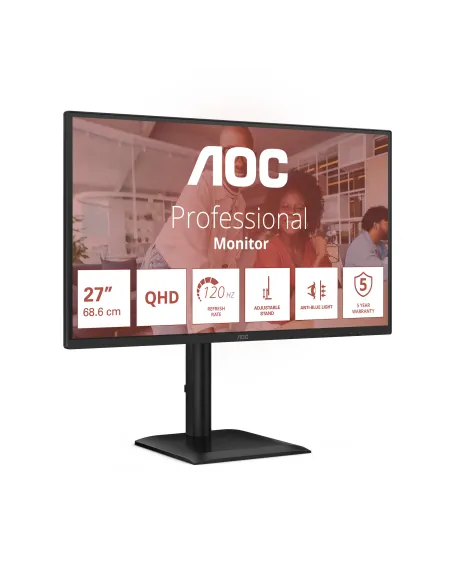 AOC E4 Q27E4U pantalla para PC 68,6 cm (27") 2560 x 1440 Pixeles Quad HD LED Negro
