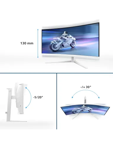 Philips Evnia 5000 34M2C5501A 00 pantalla para PC 86,4 cm (34") 3440 x 1440 Pixeles Wide Quad HD LCD Blanco