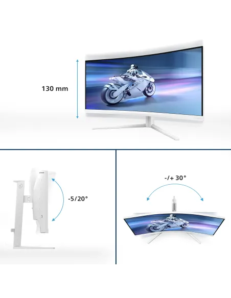 Philips Evnia 5000 34M2C5501A 00 pantalla para PC 86,4 cm (34") 3440 x 1440 Pixeles Wide Quad HD LCD Blanco