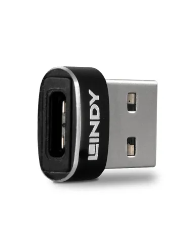 Lindy 41884 cambiador de género para cable USB Type-A USB Type-C Negro