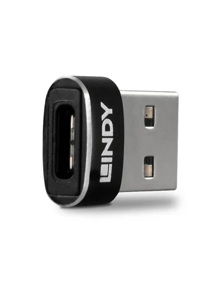 Lindy 41884 cambiador de género para cable USB Type-A USB Type-C Negro
