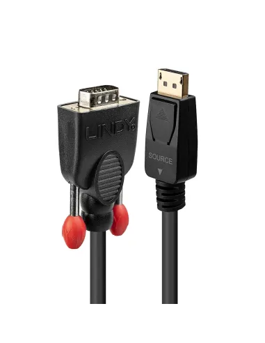Lindy 41942 adaptador de cable de vídeo 2 m VGA (D-Sub) DisplayPort Negro