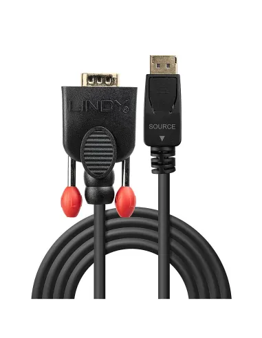 Lindy 41942 adaptador de cable de vídeo 2 m VGA (D-Sub) DisplayPort Negro