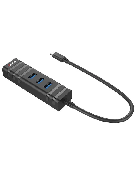 Lindy 43249 hub de interfaz USB 3.2 Gen 1 (3.1 Gen 1) Type-C 5000 Mbit s Negro