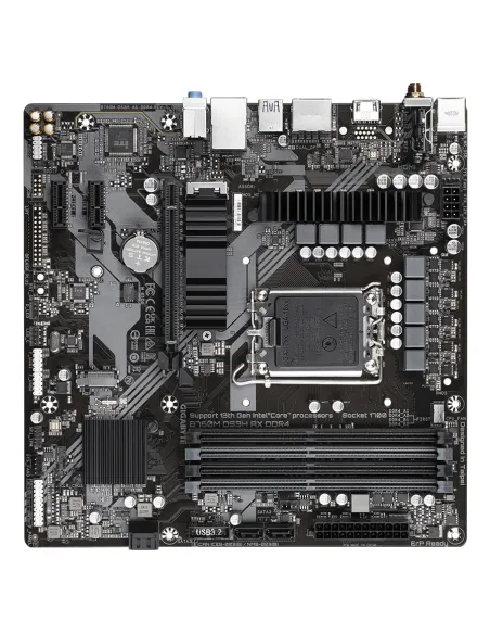 GIGABYTE B760M DS3H AX DDR4 Placa base - Soporta CPUs Intel Core de 14ª generación, VRM digital de 6+2+1 fases, hasta 5333MHz