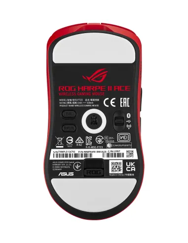 ASUS ROG Harpe II Ace RED ratón Juego mano derecha RF Wireless + Bluetooth + USB Type-A Óptico 42000 DPI