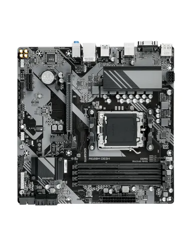 GIGABYTE A620M DS3H Placa base - Soporta CPUs AMD Ryzen 8000, VRM digital de 5+2+2 fases, hasta 7600MHz DDR5 (OC), 1xPCIe 4.0