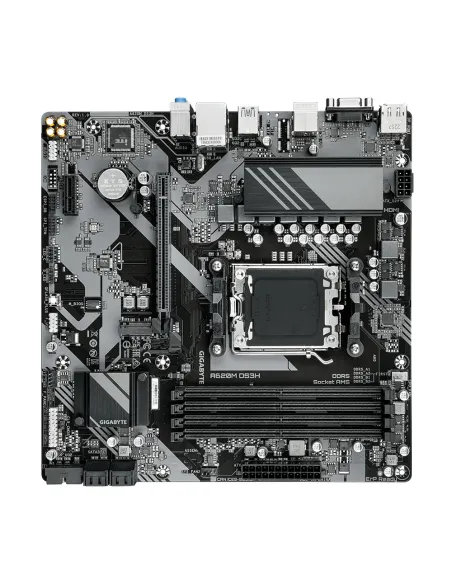 GIGABYTE A620M DS3H Placa base - Soporta CPUs AMD Ryzen 8000, VRM digital de 5+2+2 fases, hasta 7600MHz DDR5 (OC), 1xPCIe 4.0