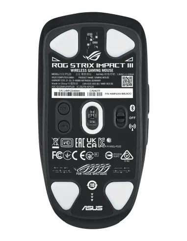 ASUS ROG Strix Impact III Wireless ratón Juego Ambidextro RF Wireless + Bluetooth Óptico 36000 DPI