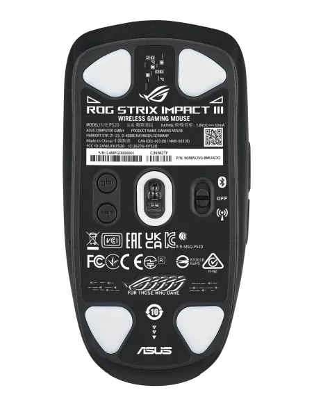 ASUS ROG Strix Impact III Wireless ratón Juego Ambidextro RF Wireless + Bluetooth Óptico 36000 DPI