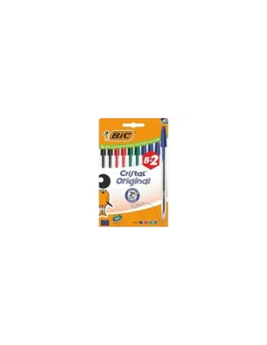 Bolígrafos de Tinta de Aceite Bic Cristal Original 516355/ 10 unidades/ Colores Surtidos