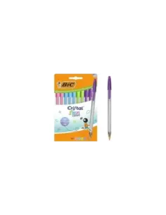 Bolígrafos de Tinta de Aceite Bic Cristal Fun 524176/ 10 unidades/ Colores Surtidos