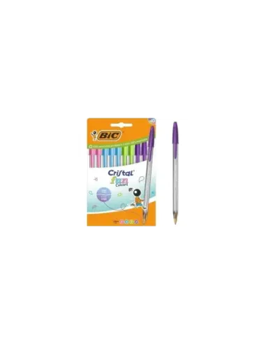 Bolígrafos de Tinta de Aceite Bic Cristal Fun 524176/ 10 unidades/ Colores Surtidos