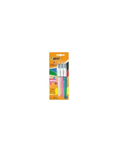 Bolígrafos de Tinta de Aceite Retráctil Bic 4 Colors Shine 9122751/ 3 unidades/ 4 Colores de Tinta/ Cuerpo Color Brillante