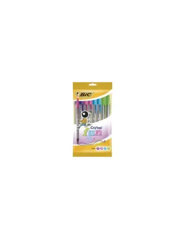 Bolígrafos de Tinta de Aceite Bic Cristal Fun 921342/ 10 unidades/ Colores Surtidos
