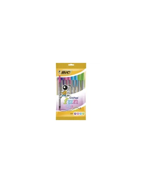 Bolígrafos de Tinta de Aceite Bic Cristal Fun 921342/ 10 unidades/ Colores Surtidos