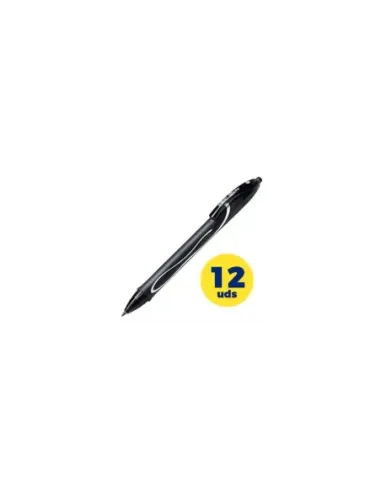 Caja de Bolígrafos de Tinta de Gel Retráctil Bic Gelocity Quick Dry 949873/ 12 unidades/ Negros