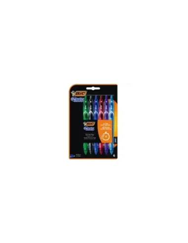 Bolígrafos de Tinta de Gel Retráctil Bic Gelocity Quick Dry 964769/ 6 unidades/ Surtidos