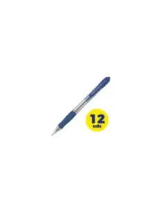 Caja de Bolígrafos de Tinta de Aceite Retráctil Pilot Super Grip M/ 12 unidades/ Azules