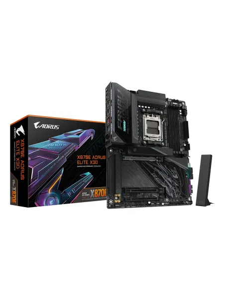 GIGABYTE X870E AORUS ELITE X3D Placa Base – Compatible con procesadores AMD Ryzen 9000, VRM digital de 16+2+2 fases, hasta 9000