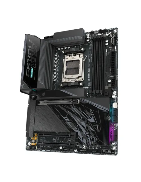 GIGABYTE X870E AORUS ELITE X3D Placa Base – Compatible con procesadores AMD Ryzen 9000, VRM digital de 16+2+2 fases, hasta 9000