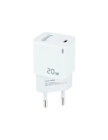 TooQ Cargador de Pared USB-C PD20W, Blanco