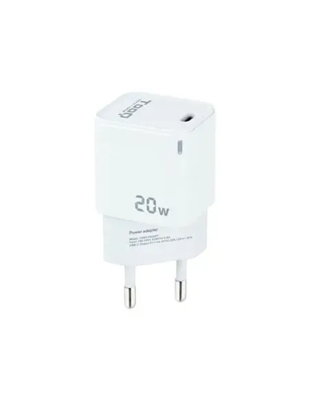 TooQ Cargador de Pared USB-C PD20W, Blanco