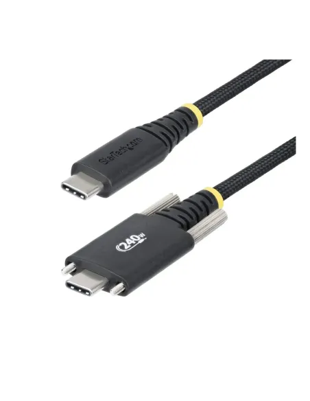 Cable usb tipo c a usb tipo c con fijacion por tornillo startech 2m -  macho - macho -  negro