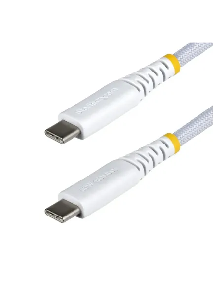 Cable usb tipo c startech 0.15m -  macho - macho -  blanco trenzado