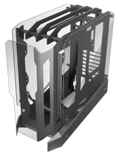 Mars Gaming MC-EDGE, Caja Gaming ATX, Diseño Open Air, Triple Panel Cristal Templado, Semitorre PC Soporte Refrigeración