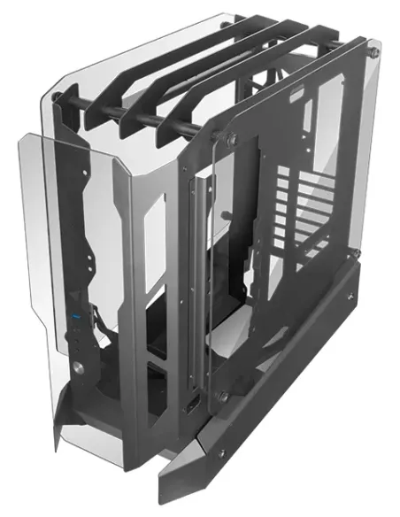 Mars Gaming MC-EDGE, Caja Gaming ATX, Diseño Open Air, Triple Panel Cristal Templado, Semitorre PC Soporte Refrigeración