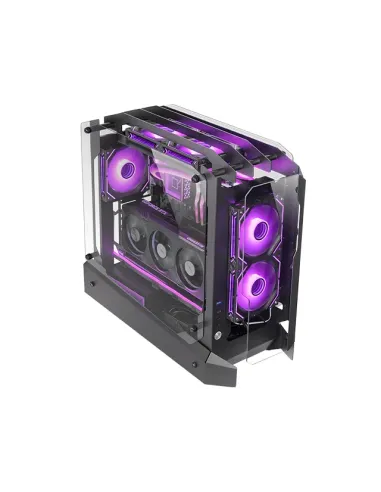 Mars Gaming MC-EDGE, Caja Gaming ATX, Diseño Open Air, Triple Panel Cristal Templado, Semitorre PC Soporte Refrigeración