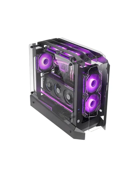 Mars Gaming MC-EDGE, Caja Gaming ATX, Diseño Open Air, Triple Panel Cristal Templado, Semitorre PC Soporte Refrigeración